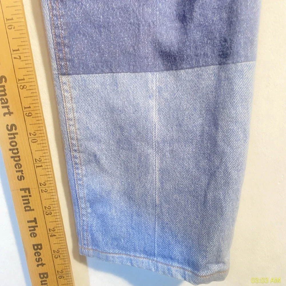 Rag & Bone Size 29 Two-Tone Patchwork‎ Jeans High Rise Slim Ankle  Cate Style